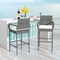 Costway 2/4 PCS Patio PE Wicker Bar Chairs Counter Height Barstools With Armrests &Cushions